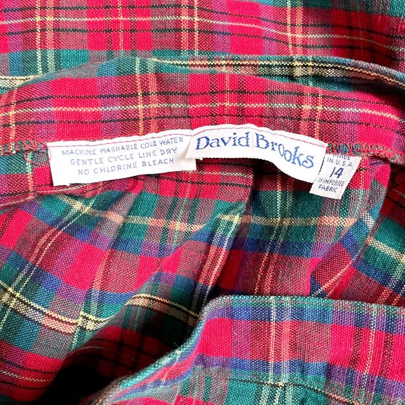 1980s vintage cotton plaid skirt - size 12 - Picture 9 of 10